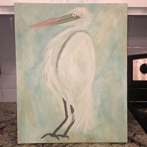 Coastal Crane canvas